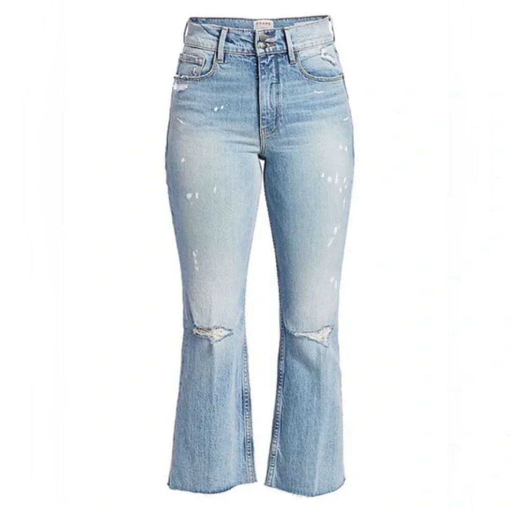 Frame Denim Le Sylvie Kick Boot Distressed Paint … - image 2